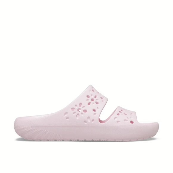 NEW Crocs Sizes 8, 9, 10 Women's Classic Floral Cutout Sandal Slide - Pink Milk - Picture 6 of 7